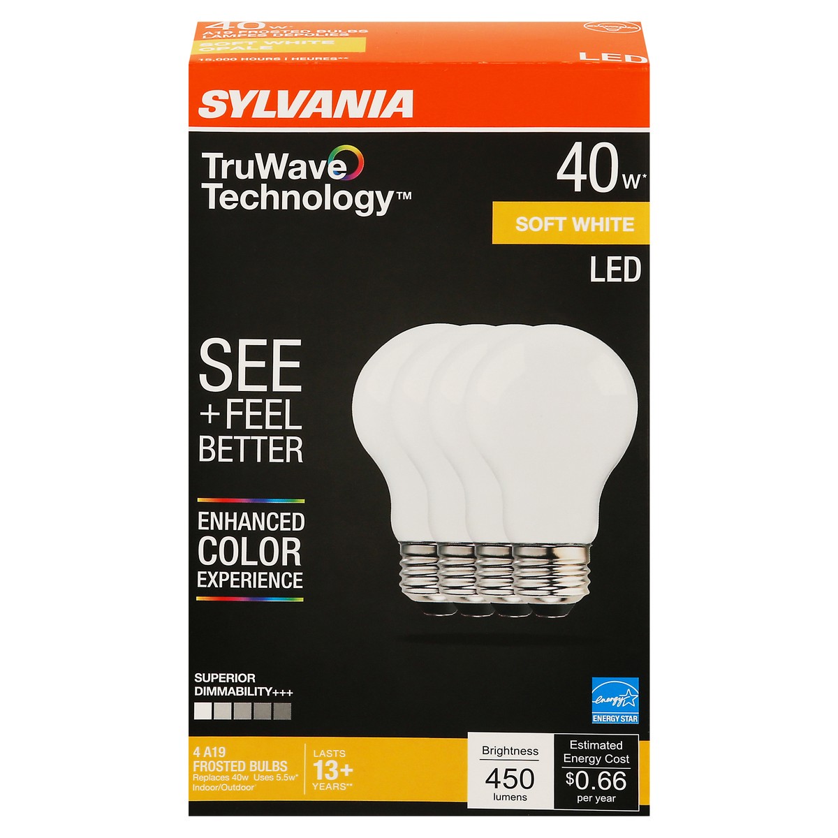 slide 1 of 9, Sylvania TruWave Technology 5.5 Watts Soft White LED Light Bulbs 4 ea, 4 ct
