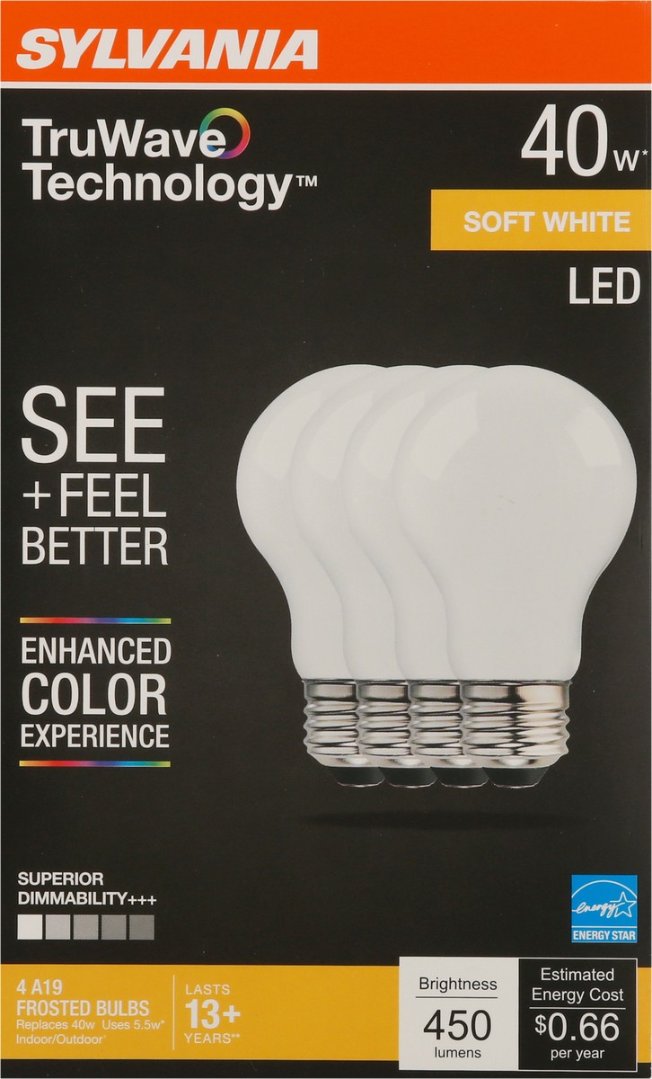 slide 4 of 9, Sylvania TruWave Technology 5.5 Watts Soft White LED Light Bulbs 4 ea, 4 ct