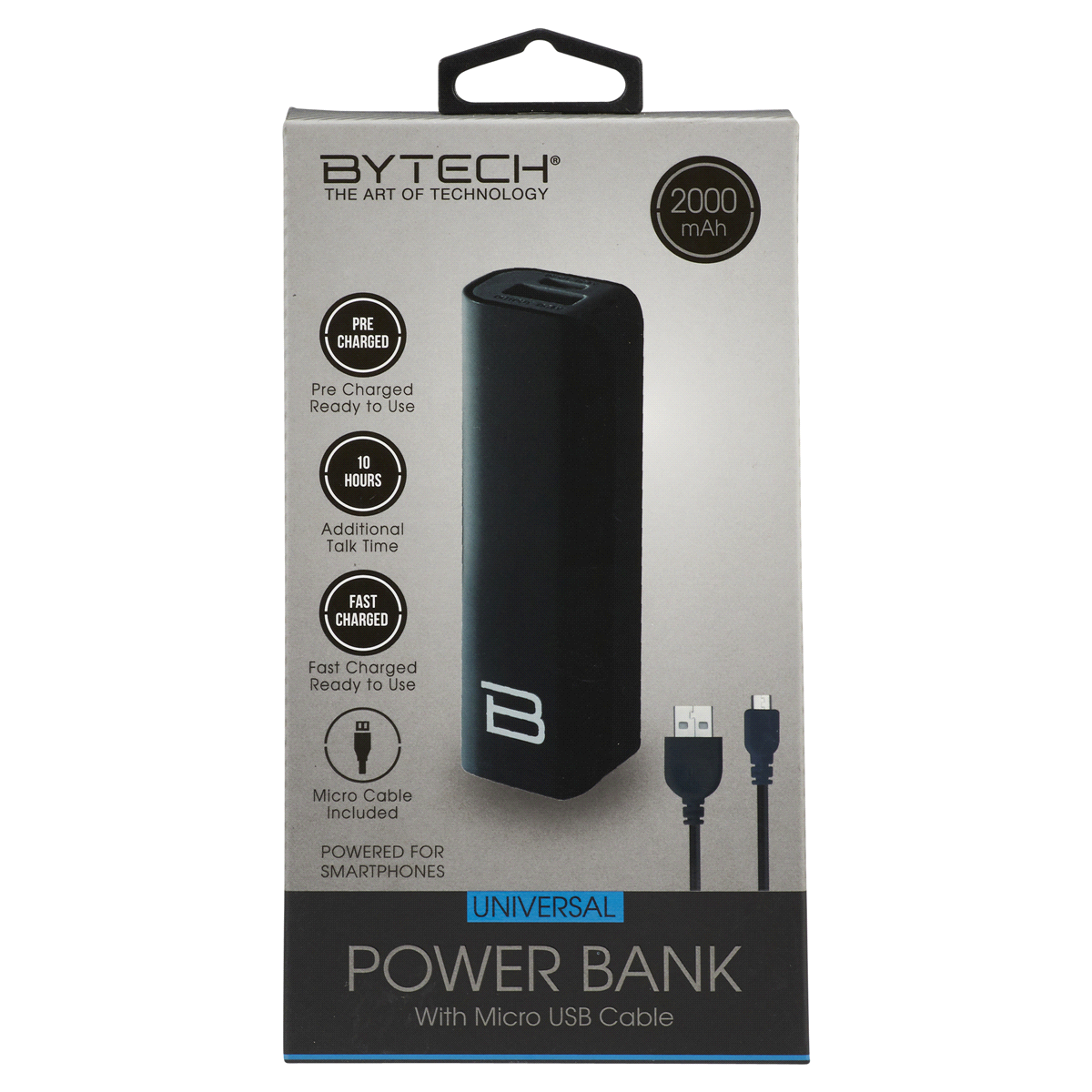 slide 1 of 5, Bytech Portable Power Bank 2000mAh, 1 ct