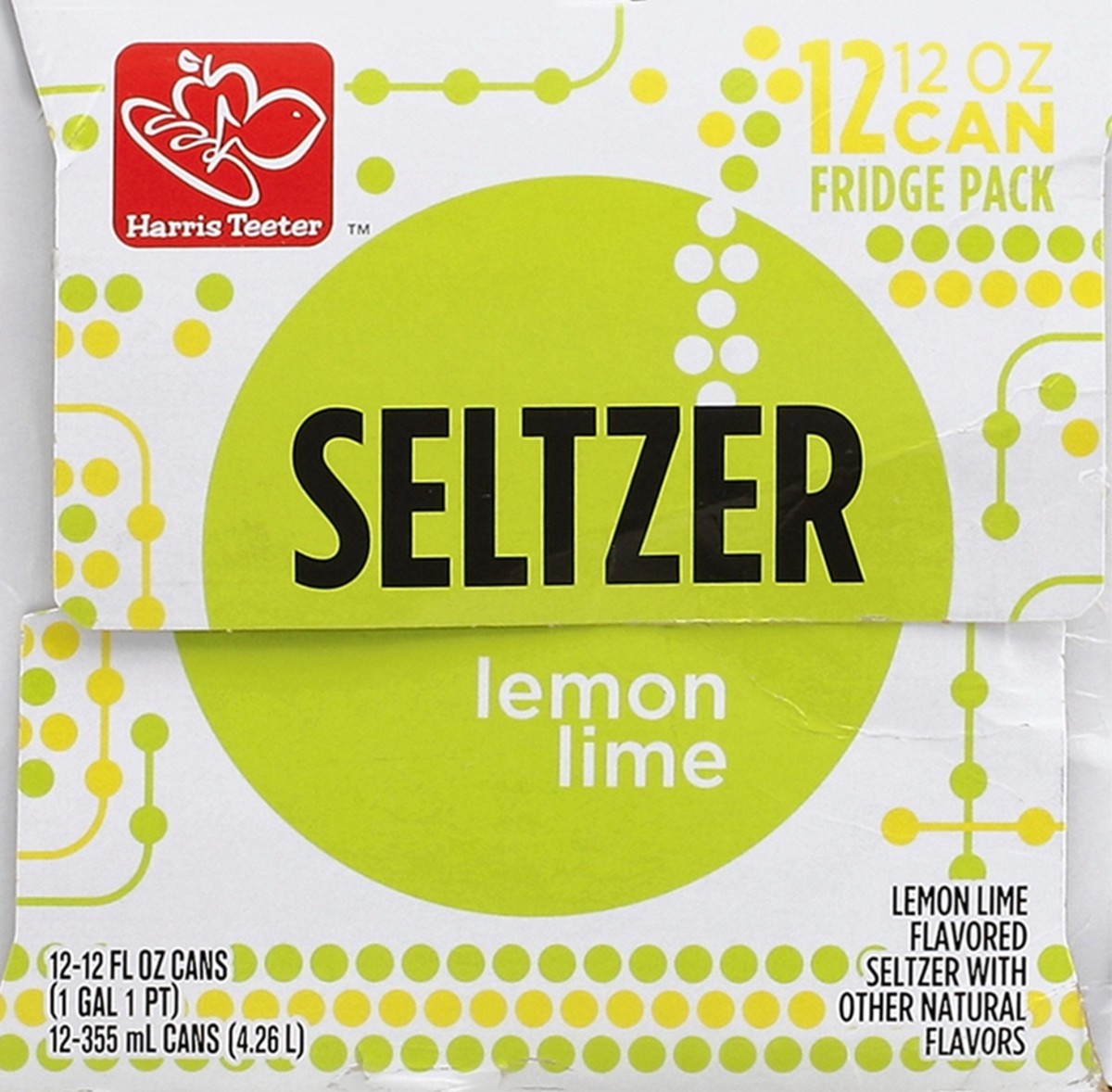 slide 3 of 6, Harris Teeter Fridge Pack Lemon Lime Seltzer - 12 Pack Cans, 144 oz