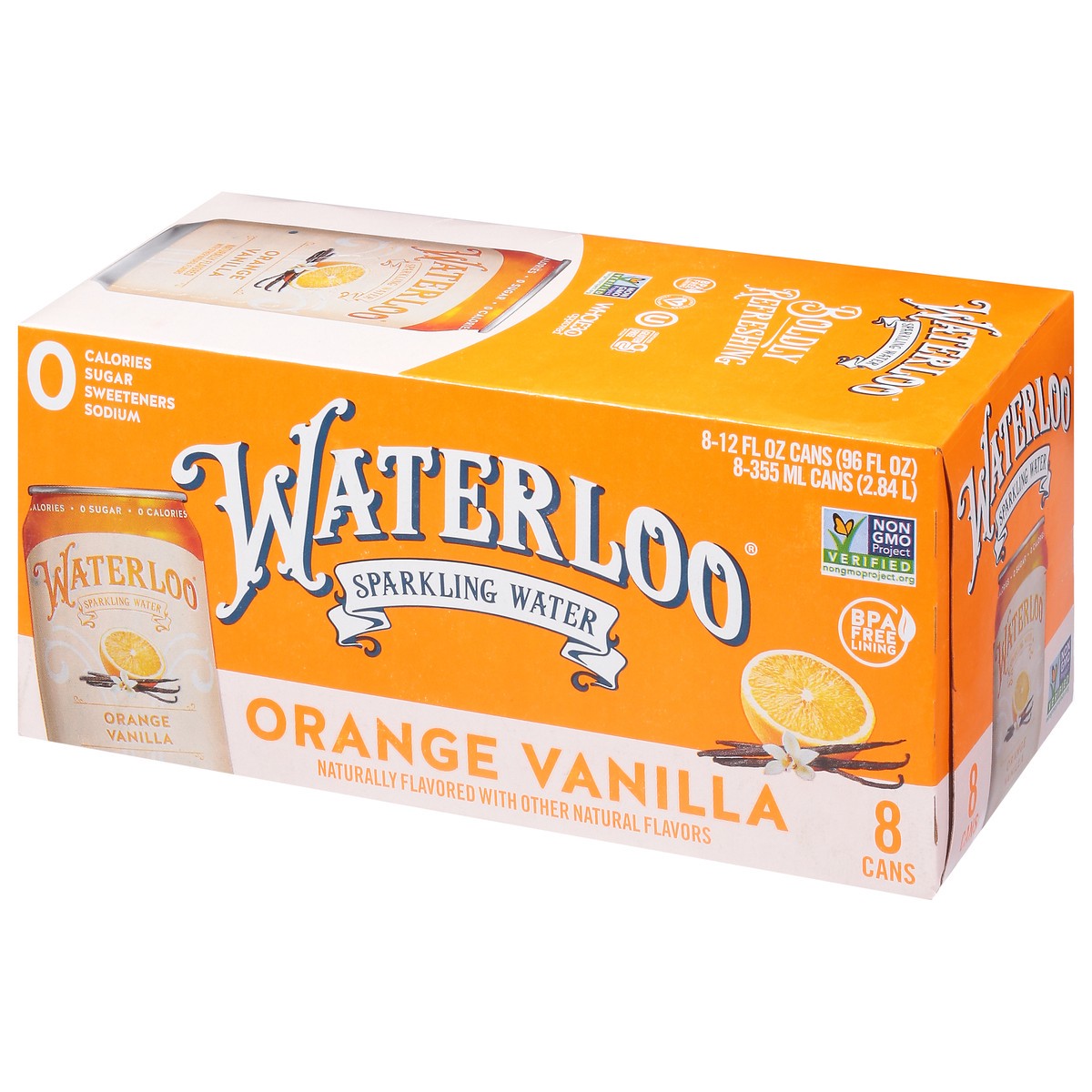 slide 10 of 11, Waterloo Orange Vanilla Sparkling Water 8 - 12 fl oz Cans, 8 ct