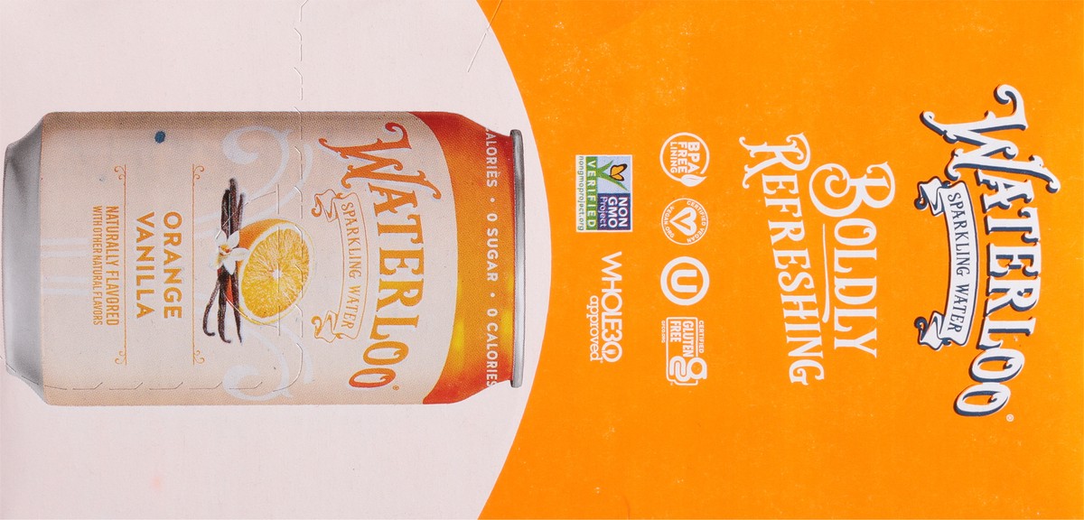 slide 4 of 11, Waterloo Orange Vanilla Sparkling Water - 8 ct, 8 ct; 12 fl oz