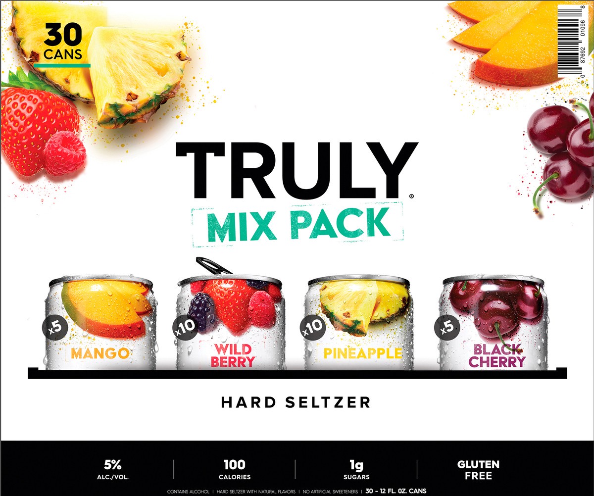 slide 5 of 8, TRULY Hard Seltzer Party Pack Variety (12 fl. oz. Can, 30pk.), 30 ct; 12 oz