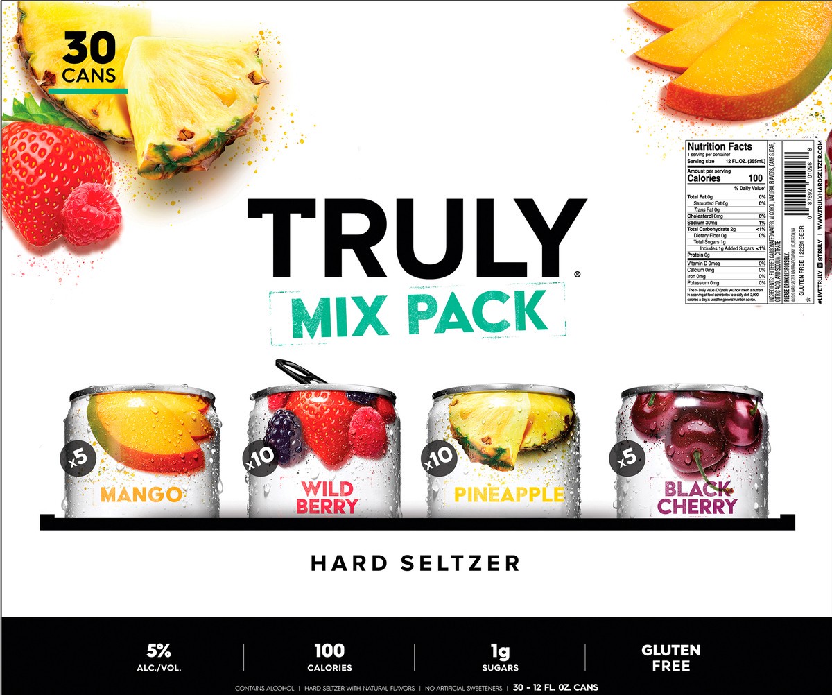 slide 6 of 8, TRULY Hard Seltzer Party Pack Variety (12 fl. oz. Can, 30pk.), 30 ct; 12 oz