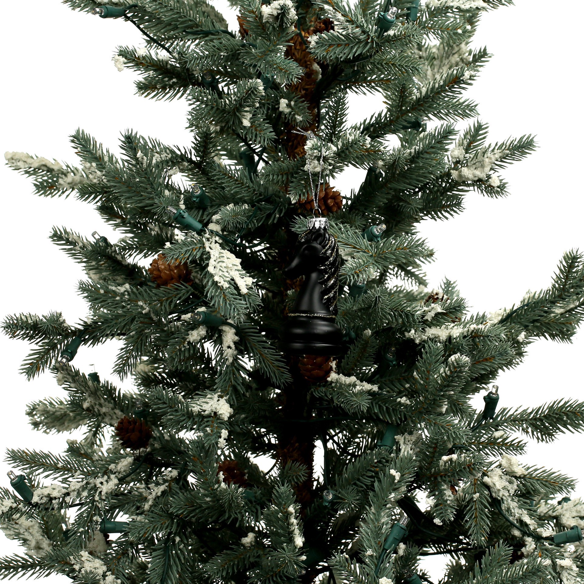 slide 3 of 3, 3.75" Black Knight Chess Piece Glass Ornament By Ashland, 3.75 in