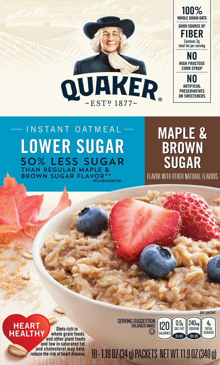 slide 3 of 5, Quaker Oatmeal, 10 ct