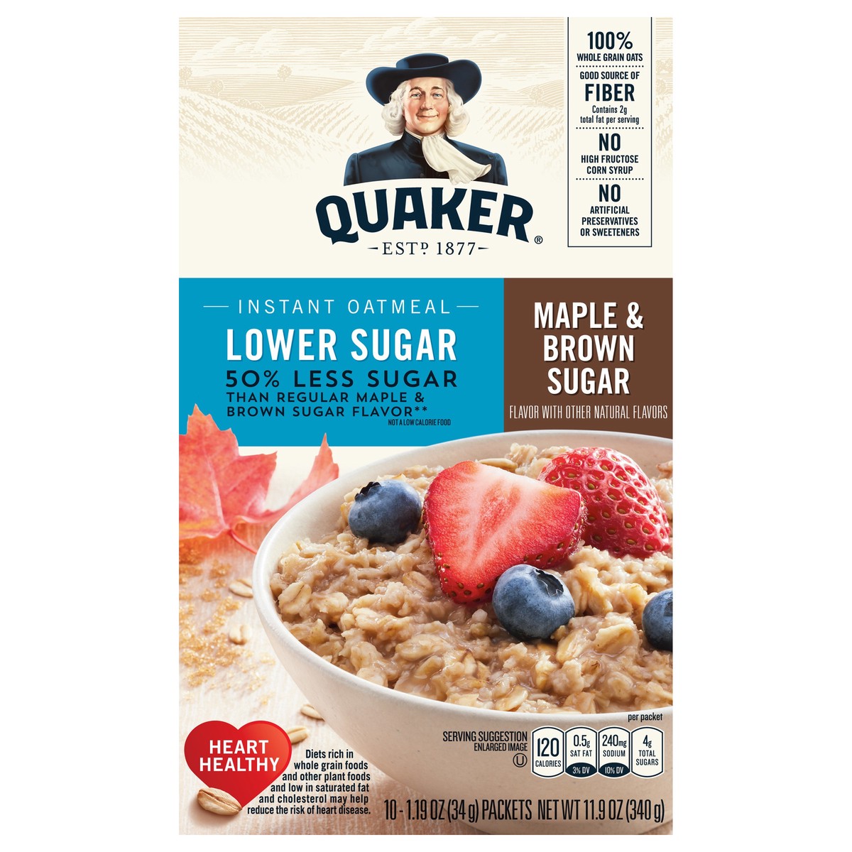 slide 1 of 5, Quaker Oatmeal, 10 ct