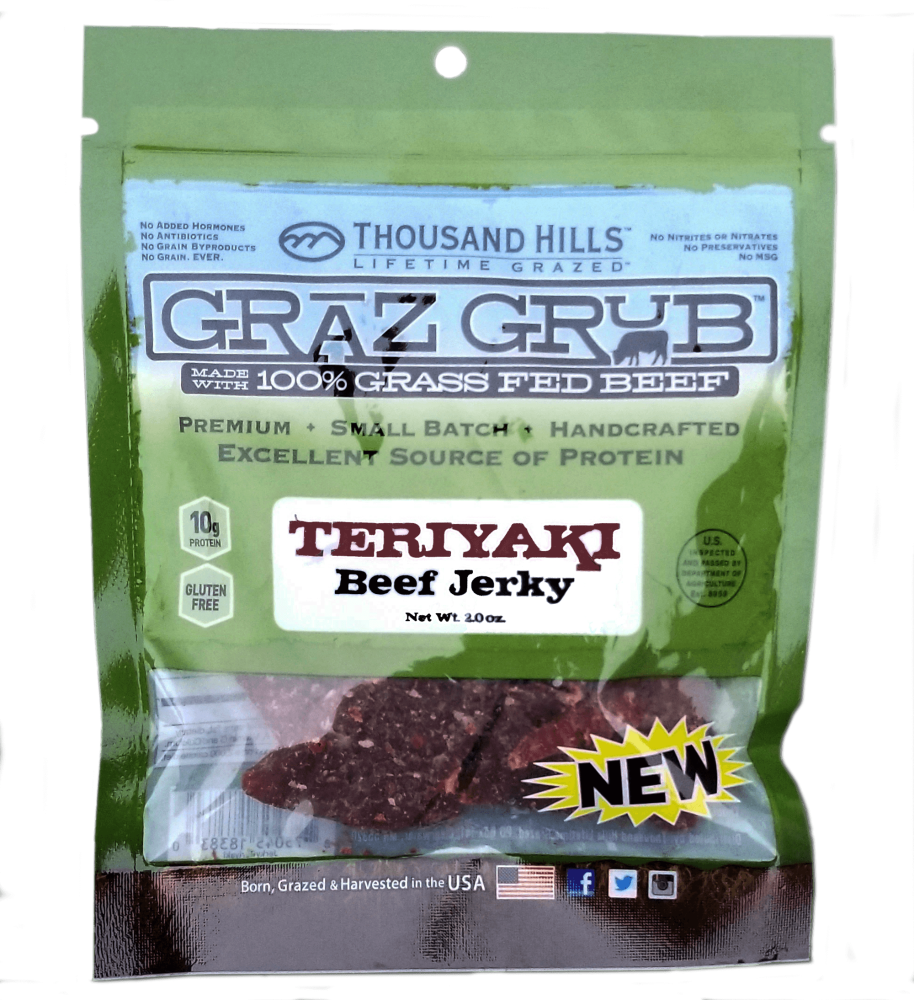 slide 1 of 1, Thousand Hills Teriyaki Beef Jerky, 2 oz