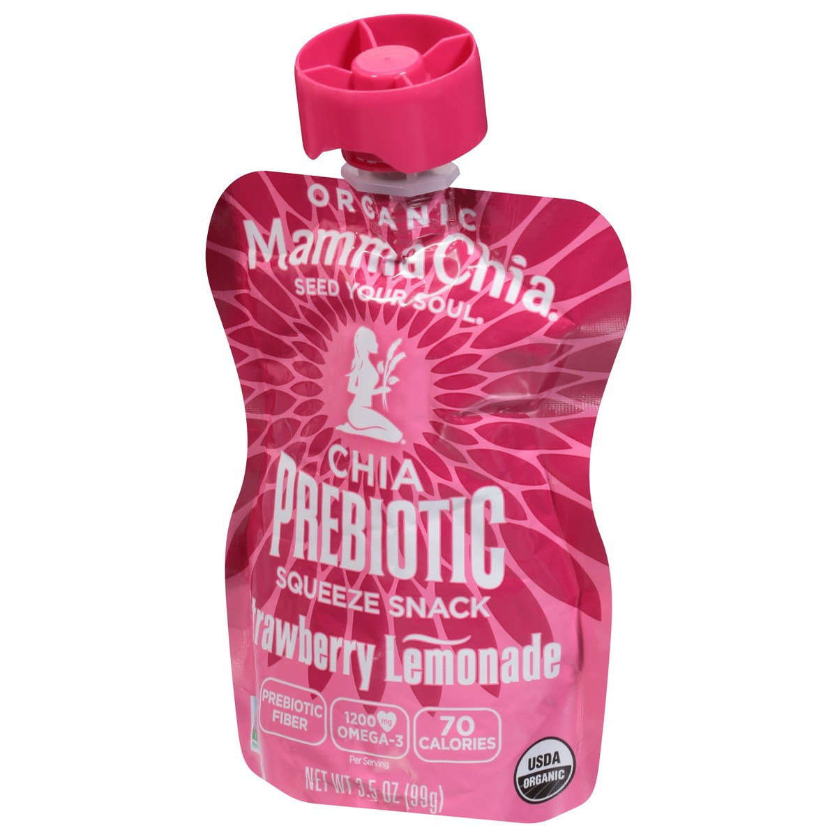 slide 6 of 14, Mamma Chia Prebiotic Organic Strawberry Lemonade Squeeze Snack - 3.5 oz, 