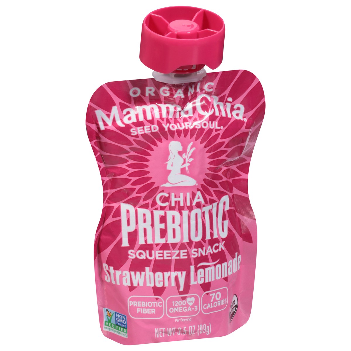 slide 9 of 14, Mamma Chia Prebiotic Organic Strawberry Lemonade Squeeze Snack - 3.5 oz, 