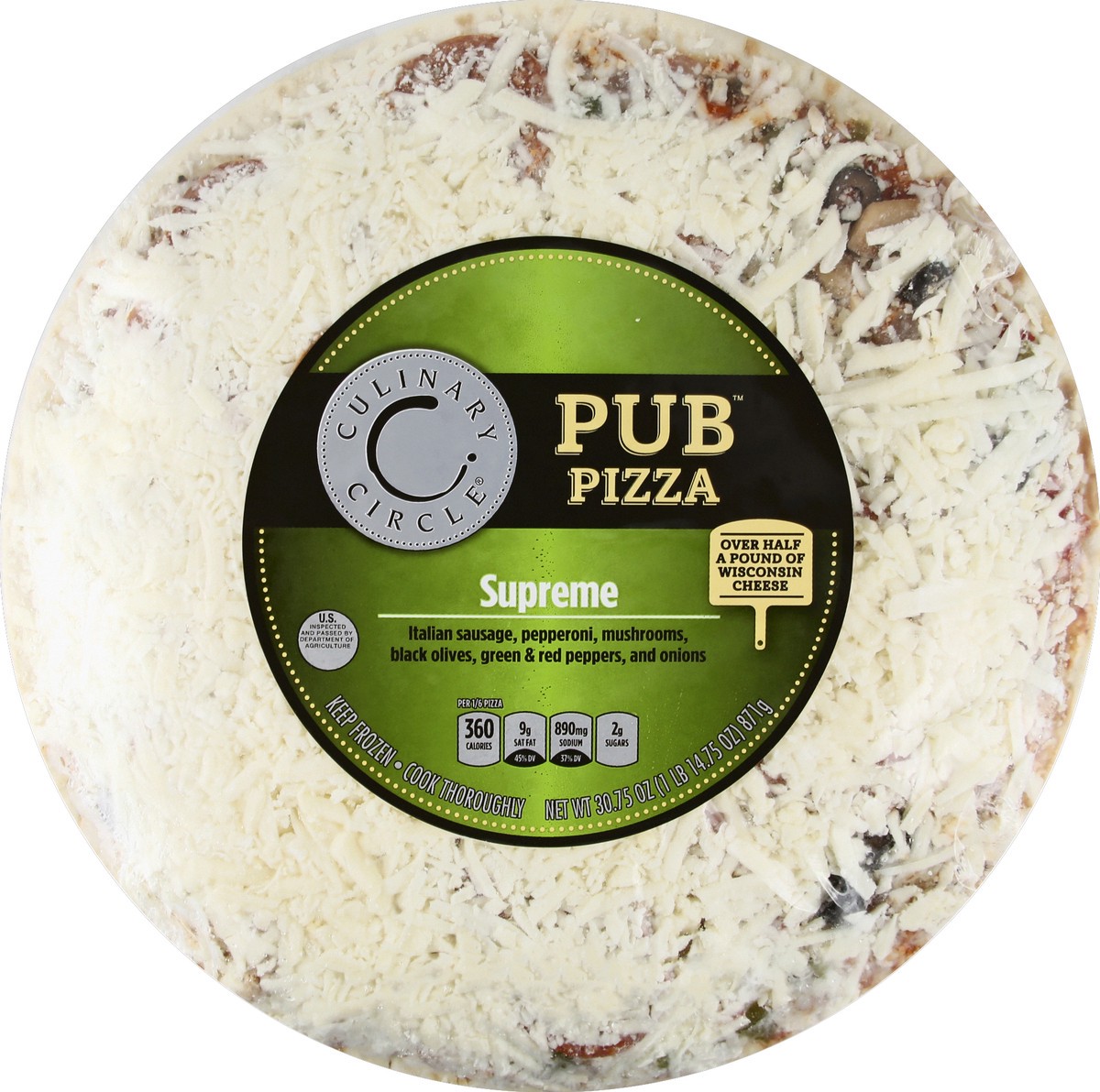 slide 5 of 6, Culinary Circle Pub Supreme Pizza, 30.75 oz