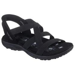 Skechers Women's Wide Slip-ins Stretch Gore Sandal - Black, Size 11