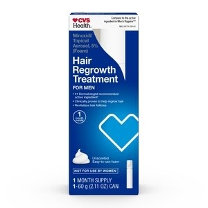 slide 1 of 1, Cvs Health Minoxidil Topical Aerosol, 5% (Foam) Hair Regrowth Treatment For Men, 2.11 Oz, 2.11 oz