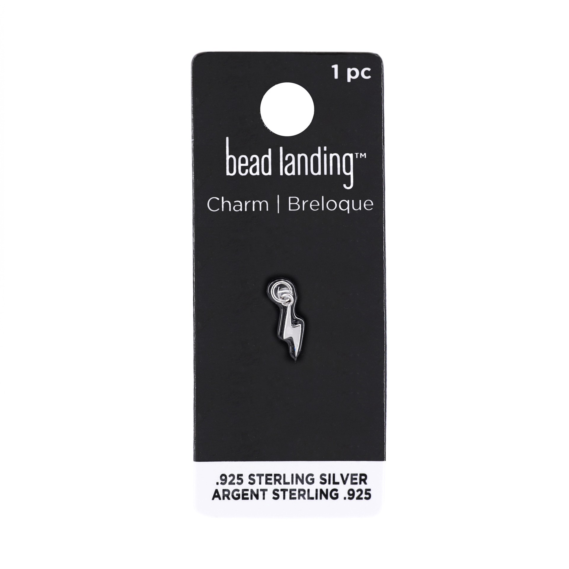 slide 6 of 8, Sterling Silver Bolt Icon Charm By Bead Landing, 0.13 in x 0.4 in x 0.09 in