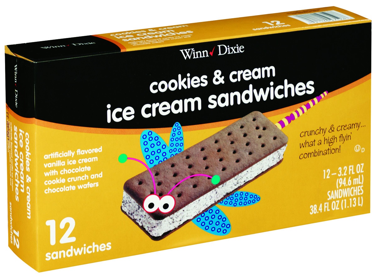 slide 1 of 1, Winn-Dixie Cookies Crem Ice Cream, 12 ct