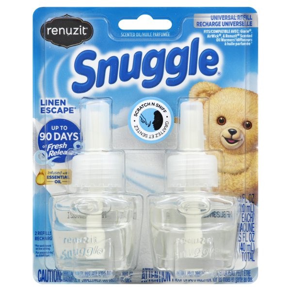 slide 1 of 3, Renuzit Snuggle Linen Escape Oil Refill, 2 ct; 0.67 fl oz