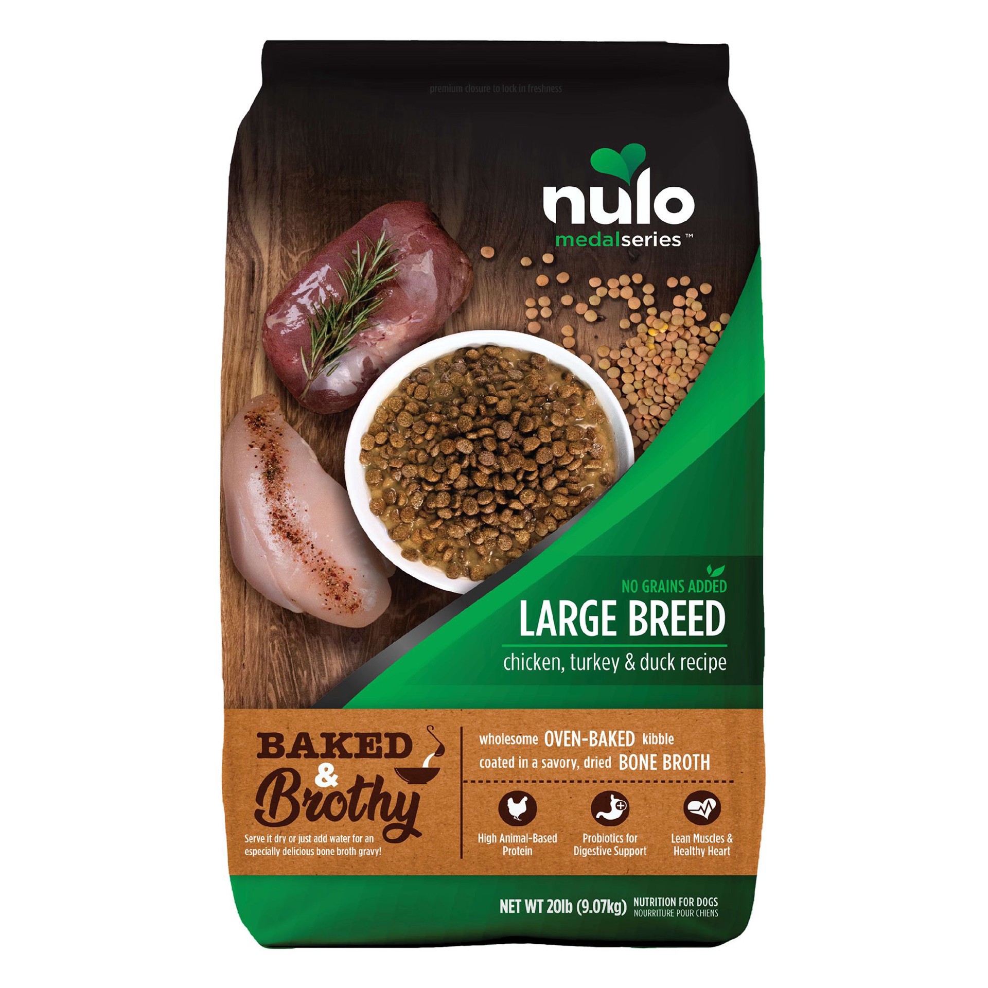 slide 1 of 1, Nulo MedalSeries Baked & Brothy Large Breed Adult Dry Dog Food - Chicken, Turkey, & Duck, 20 lb