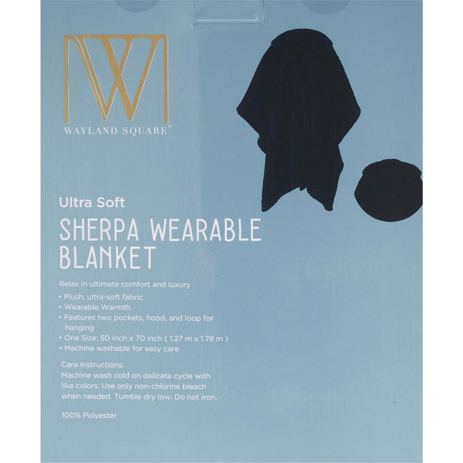 slide 4 of 4, WAYLAND SQUARE Hooded Sherpa Throw, 1 ct