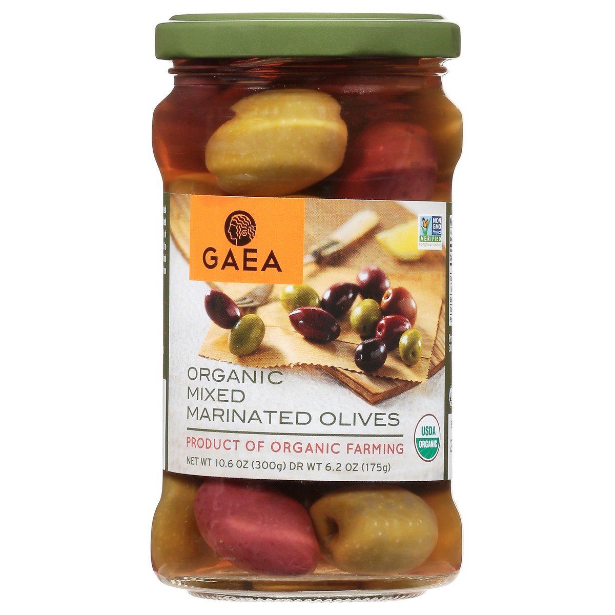 slide 3 of 12, Gaea Organic Marinated Mixed Olives 10.6 oz, 10.6 oz