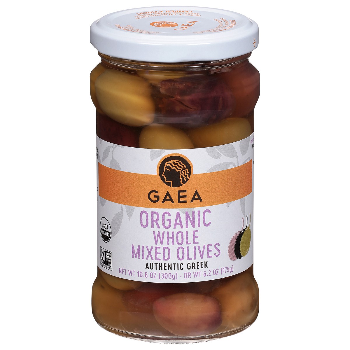 slide 1 of 12, Gaea Organic Whole Mixed Olives 10.6 oz, 10.6 oz