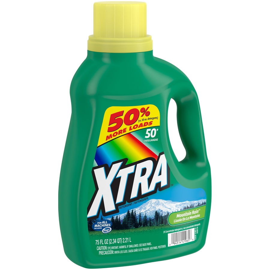 slide 2 of 4, Xtra Mountain Rain Liquid Laundry Detergent, 75 fl oz