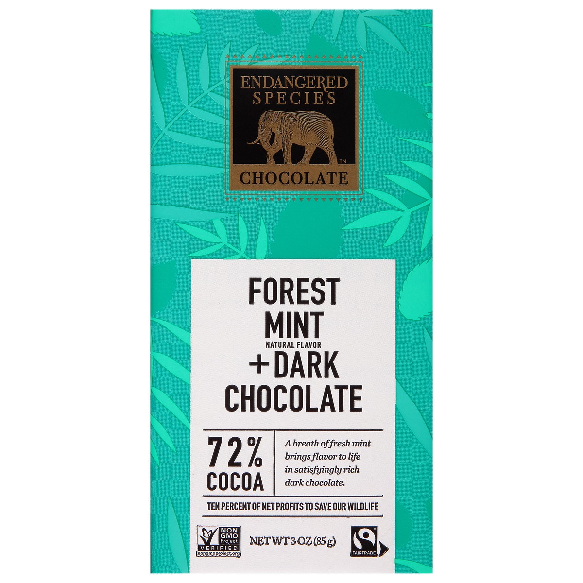 slide 1 of 2, Endangered Species Forest Mint 72% Cocoa Dark Chocolate 3 oz, 