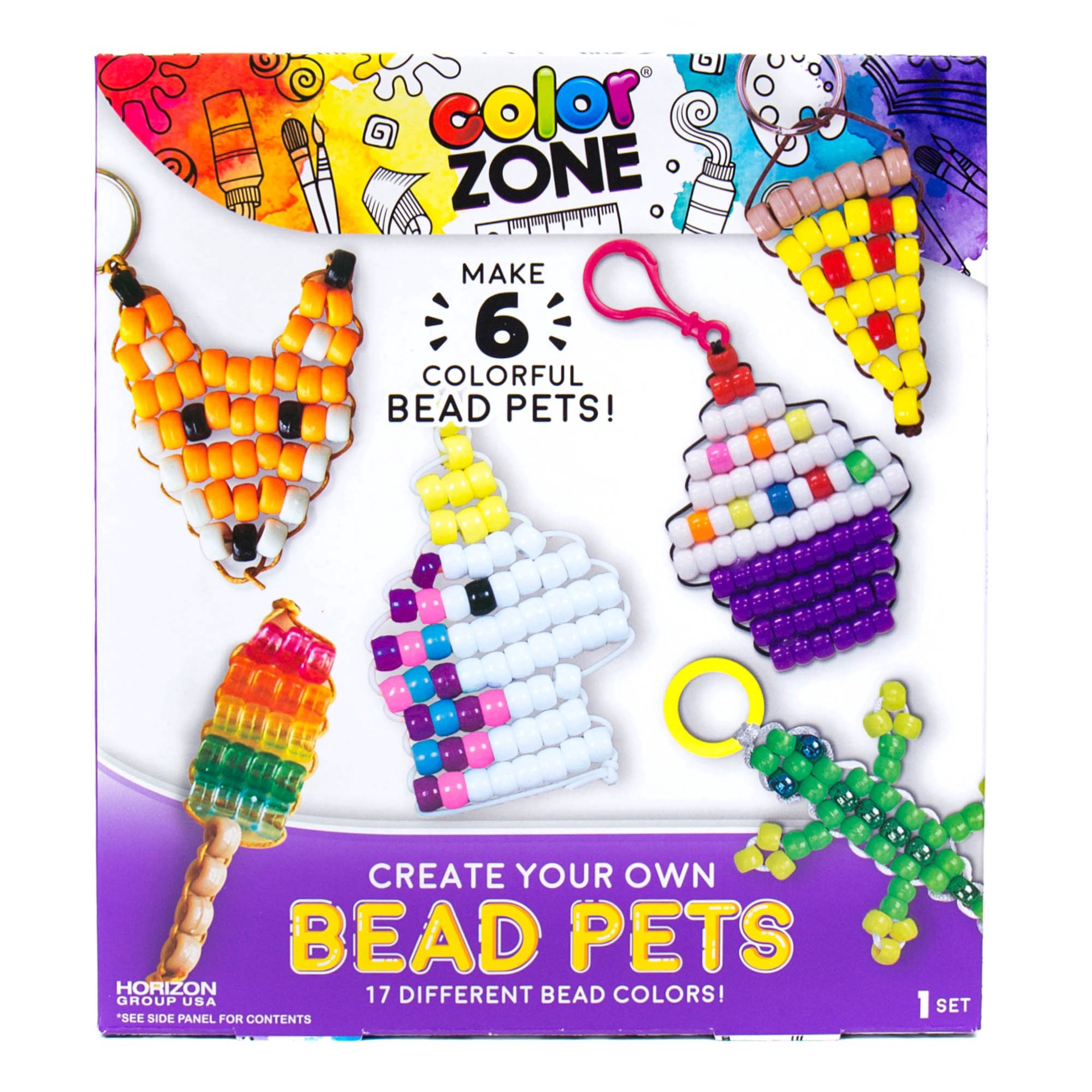 slide 6 of 6, Color Zone Create Your Own Bead Pets, 14 colors