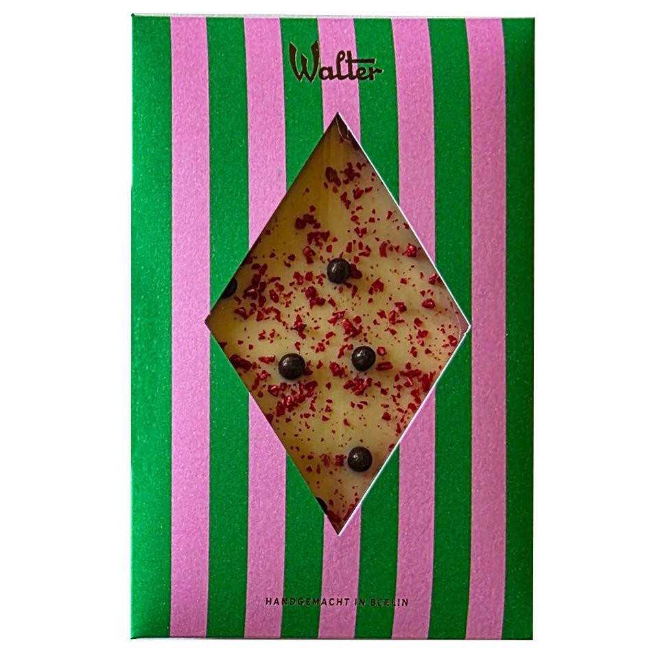 slide 1 of 1, Walter Confiserie Raspberry & White Chocolate Bar, 2.6 oz