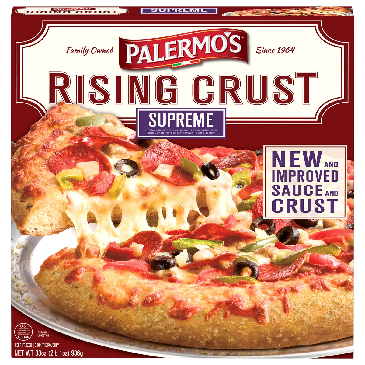 slide 1 of 1, Palermo's Rising Crust Pizza, Supreme, 33 oz