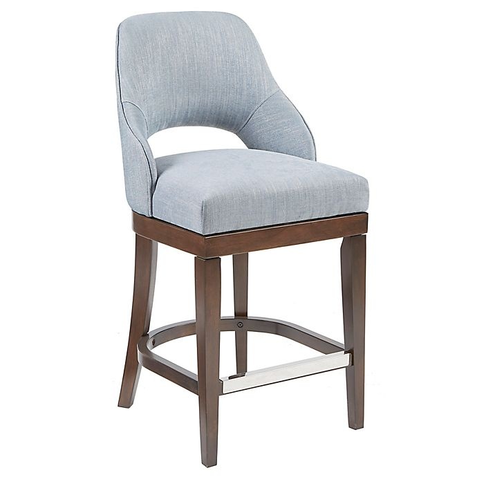 slide 1 of 1, Madison Park Upholstered Barstool - Blue, 1 ct