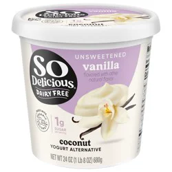So Delicious Coconut Milk Yogurt Alternative, Unsweetened, Vanilla, Vegan, Gluten Free, 24 oz Container