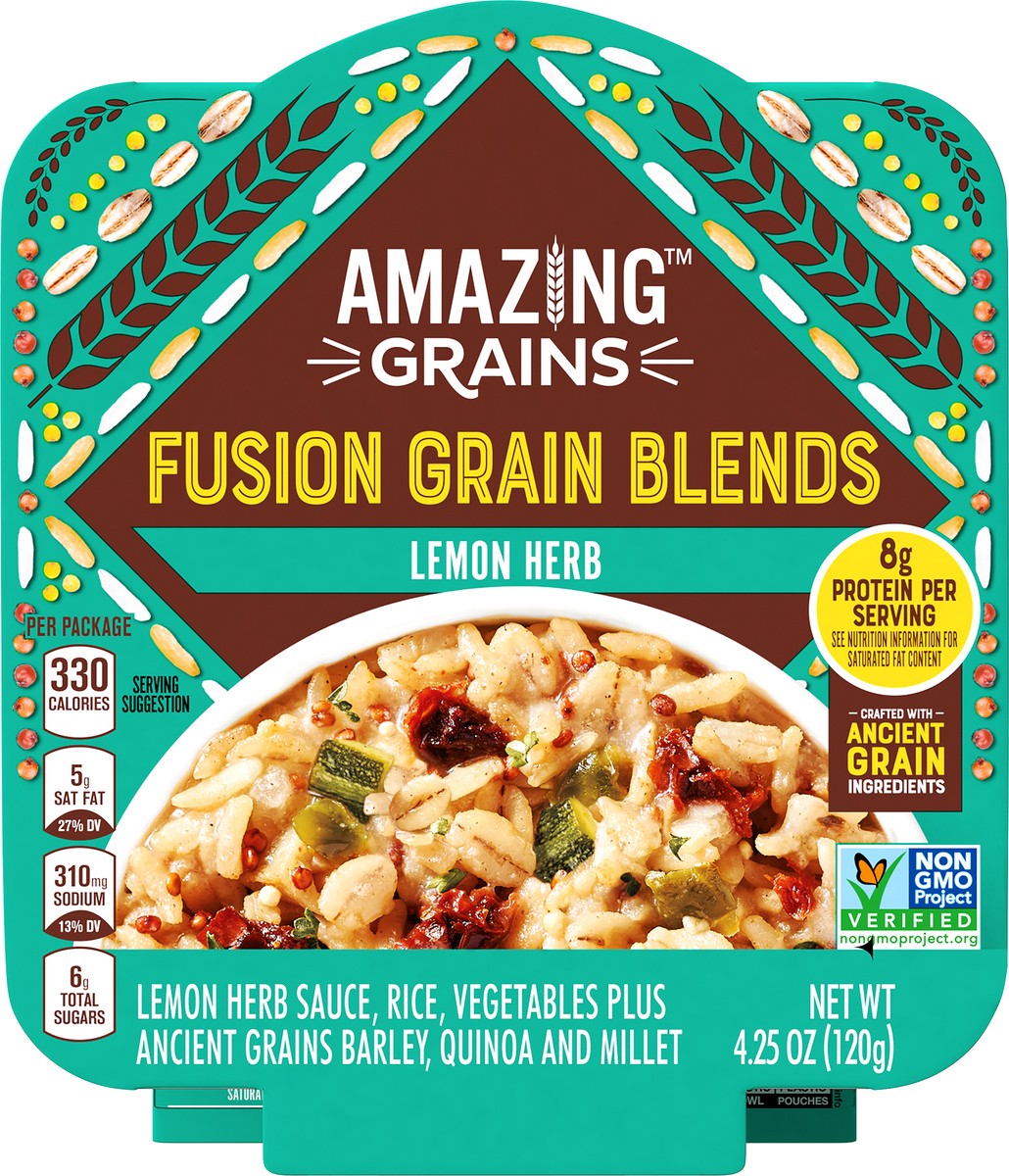 slide 6 of 14, Amazing Grains Lemon Herb Fusion Grain Blend, 4.25 oz Bowl, 120 g