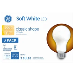 GE 12-Watt Soft White Low-Energy Classic Shape Light Bulbs, 3-Pack