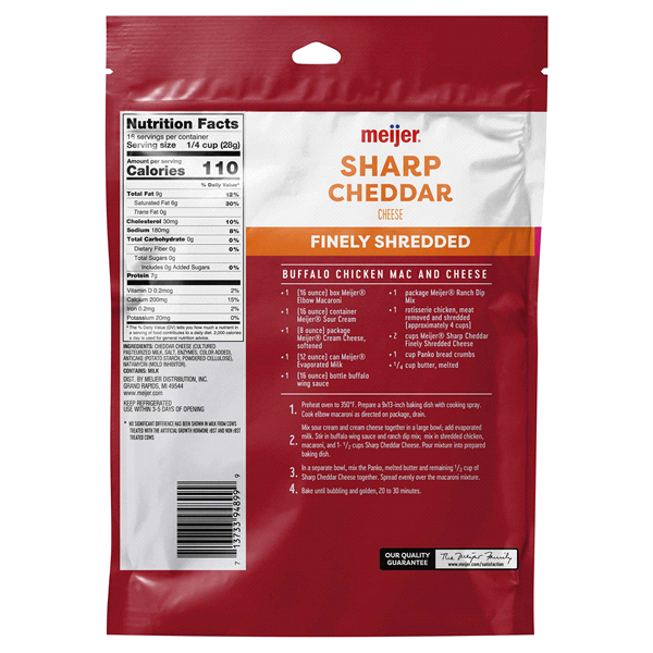slide 4 of 5, Meijer Finely Shredded Sharp Cheddar Cheese, 16 oz