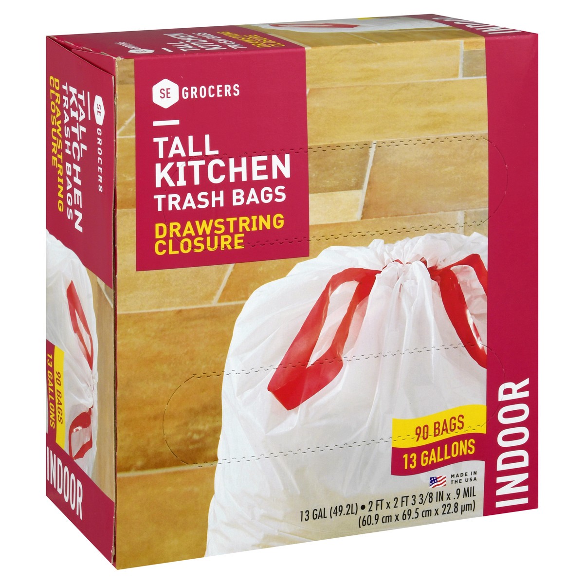 slide 7 of 12, SE Grocers Tall Kitchen Bag, 90 ct