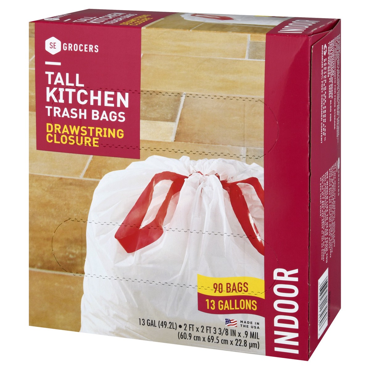 slide 3 of 12, SE Grocers Tall Kitchen Bag, 90 ct