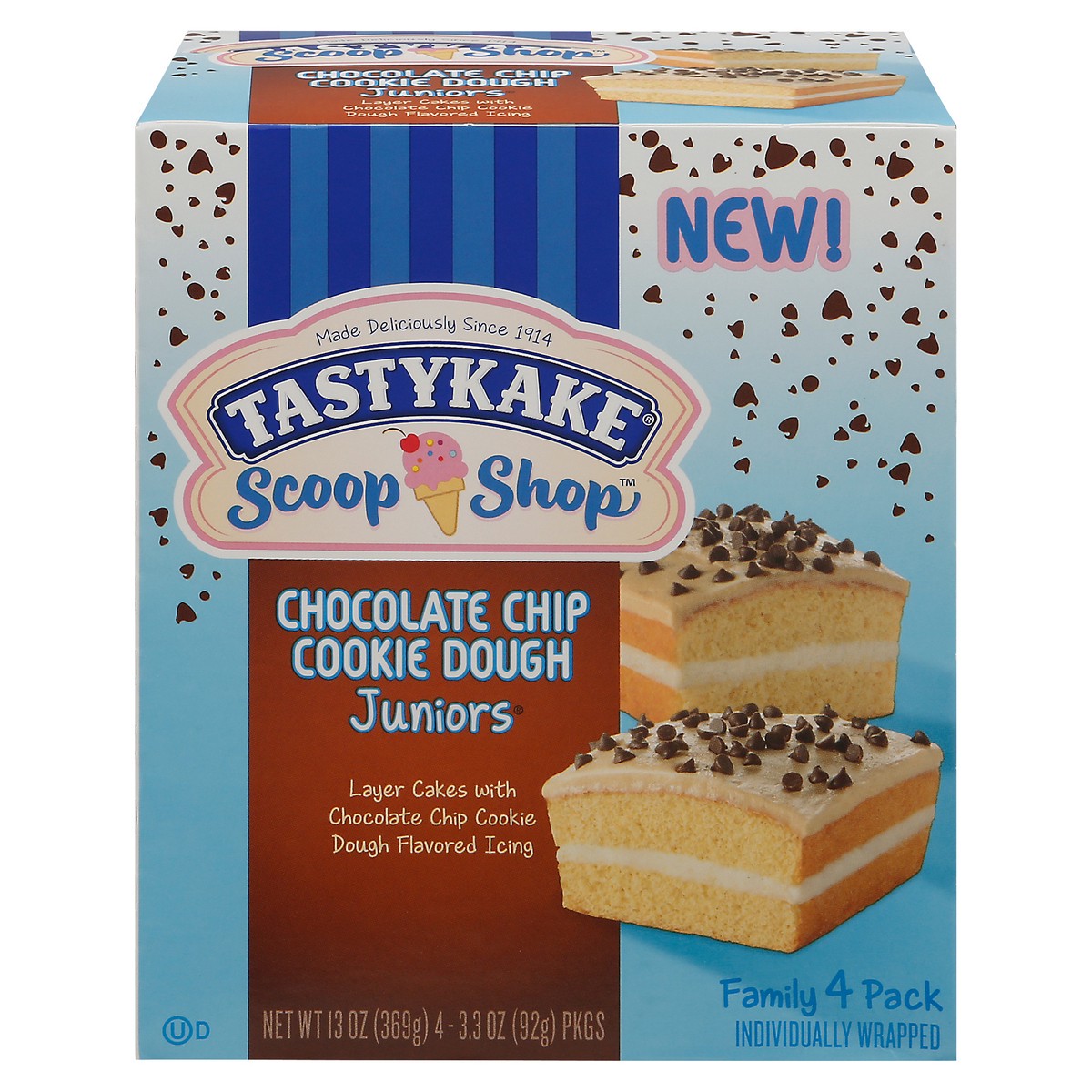 slide 1 of 9, Tastykake Scoop Shop Family Pack Juniors Chocolate Chip Cookie Dough Juniors 4 ea, 12 oz