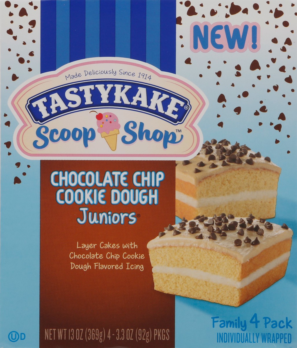 slide 1 of 9, Tastykake Scoop Shop Family Pack Juniors Chocolate Chip Cookie Dough Juniors 4 ea, 12 oz