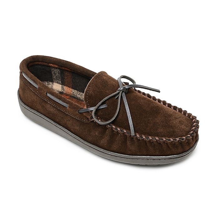 slide 1 of 5, Minnetonka Aaron Men's Size 9 Trapper Slippers - Chocolate, 1 ct