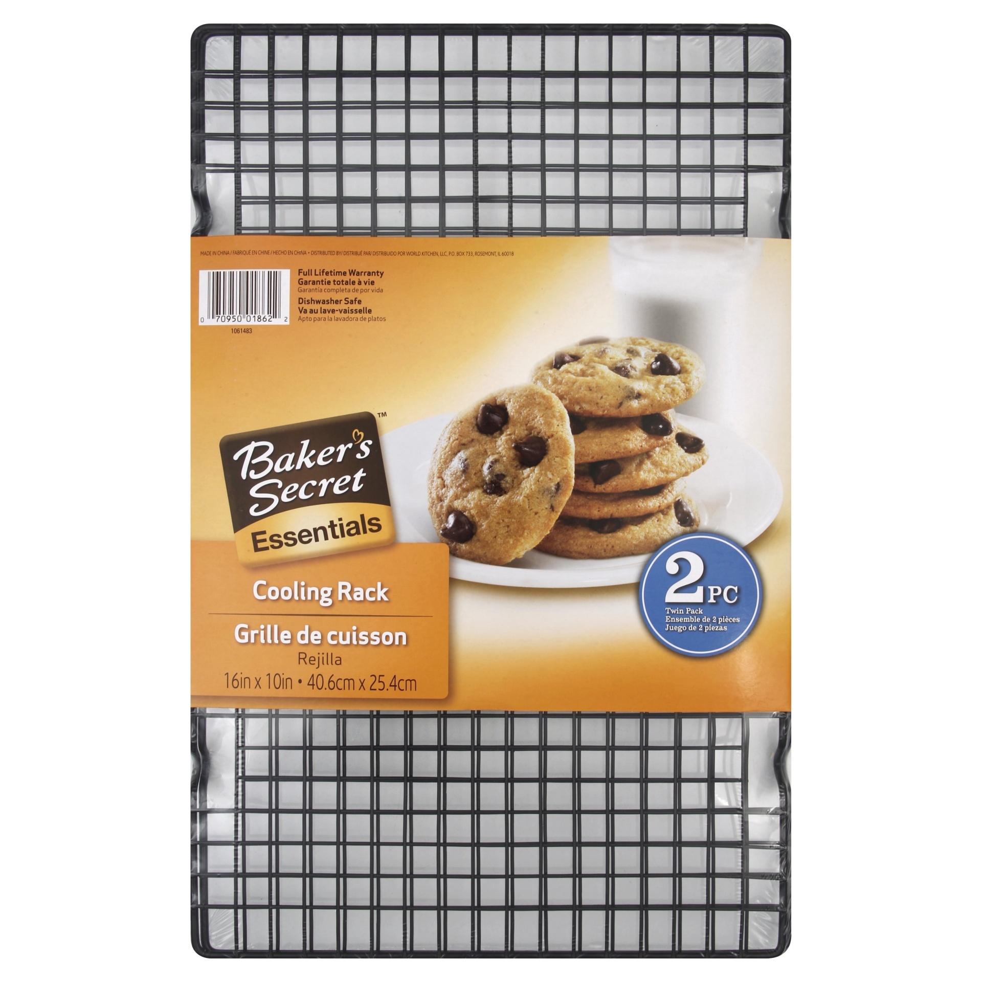 slide 1 of 1, Baker's Secret Nonstick Cooling Racks, 2 ct