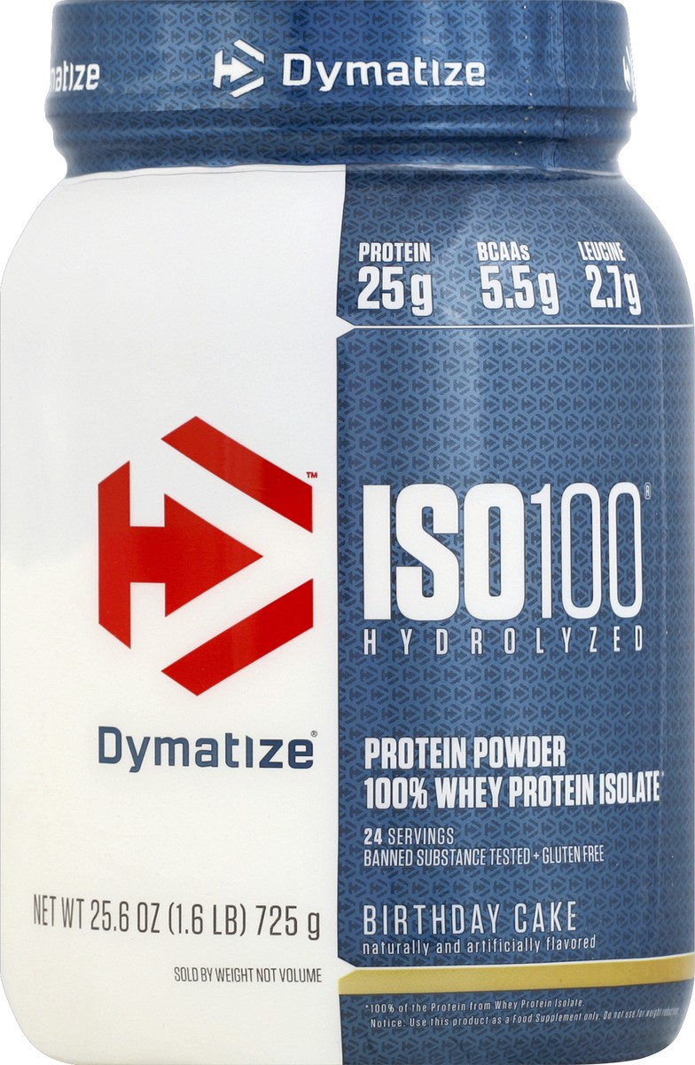 slide 4 of 7, Dymatize Birthday Cake Protein Powder 25.6 oz, 1.6 lb