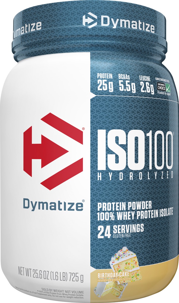 slide 7 of 7, Dymatize Birthday Cake Protein Powder 25.6 oz, 1.6 lb