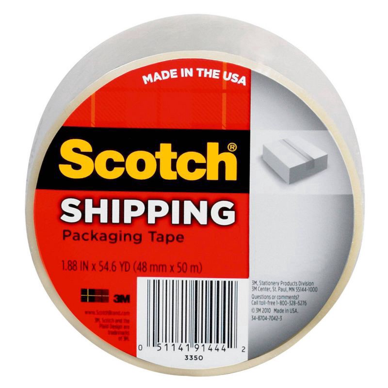 slide 1 of 9, Scotch Shipping Packaging Tape 1.88in x 54.6yd, 1 ct