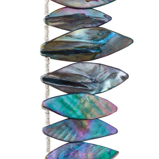 slide 1 of 3, Aurora Borealis Shell Leaf Beads By Bead Landing, 40 mm
