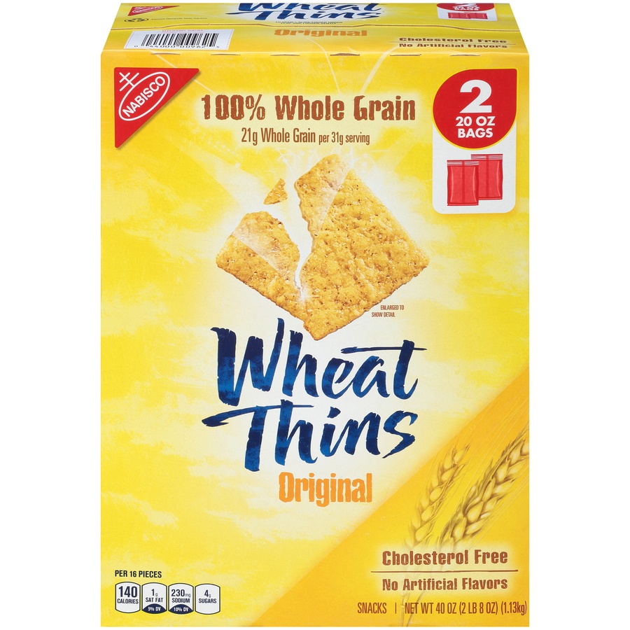 slide 1 of 2, Wheat Thin  Original Crackers, 40 oz