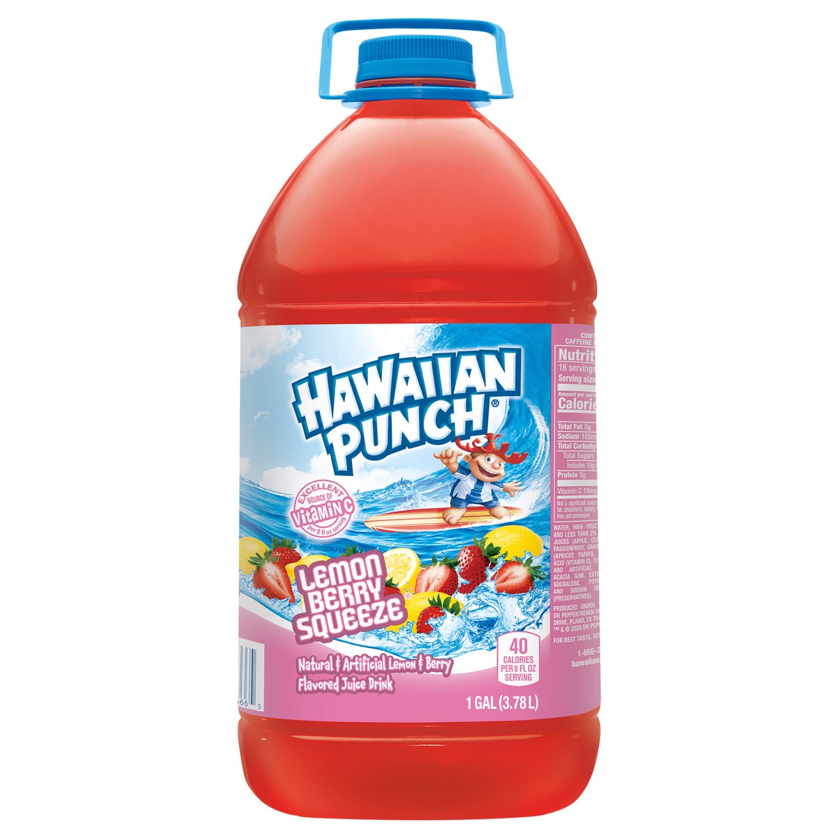 slide 11 of 12, Hawaiian Punch Lemon Berry Squeeze, 1 gal bottle, 1 gal