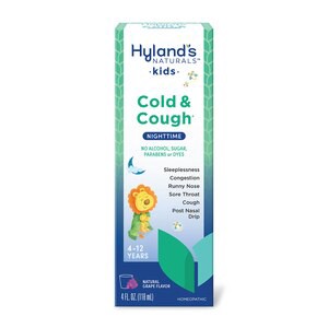 slide 1 of 1, Hyland's Homeopathic Hyland's Nighttime Cold 'N Cough 4 Kids Liquid, 4 oz