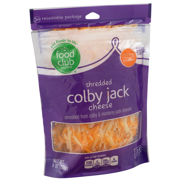 slide 1 of 1, Food Club Colby Jack Shredded, 8 oz