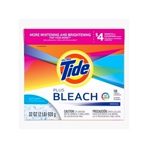 slide 1 of 1, Tide Ultra Plus Bleach Detergent, Original Scent, 32 oz; 2 lb; 907 gram