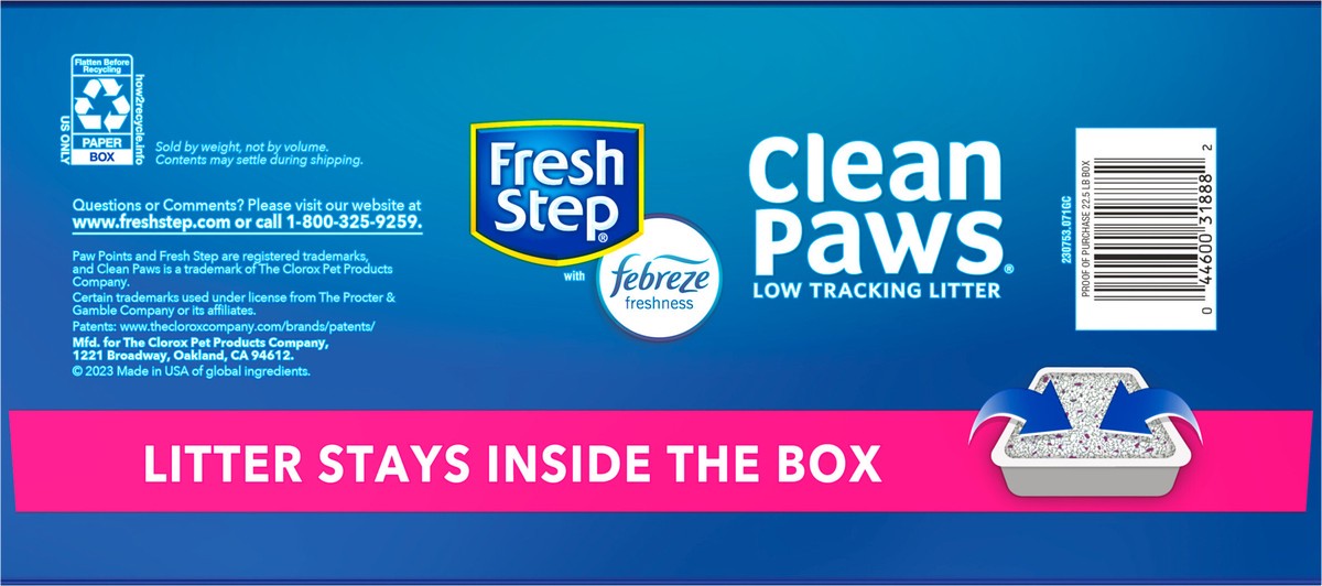 slide 7 of 9, Fresh Step Clean Paws Multi-Cat Scented Clumping Cat Litter, 22.5 lb